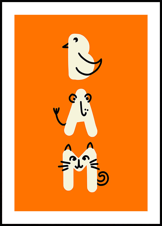 BAM kidult Illustration Orange red Poster