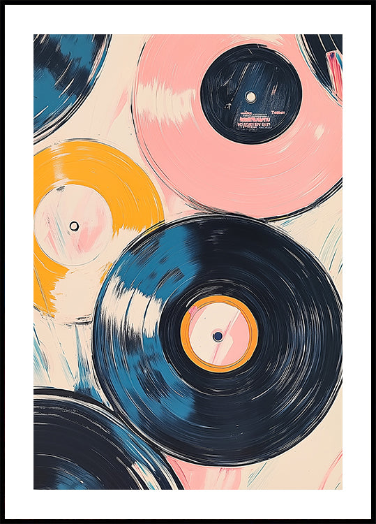 Retro Vinyl Records Poster