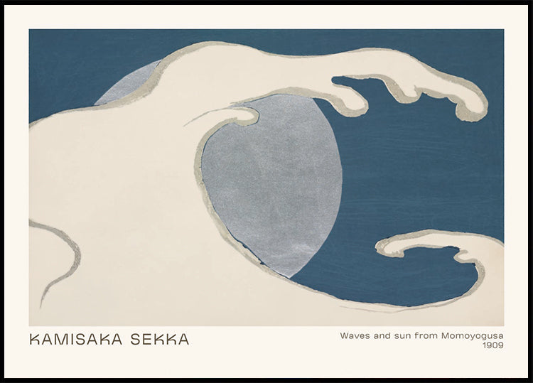 Waves and Sun from Momoyogusa, 1909, Kamisaka Sekka Poster