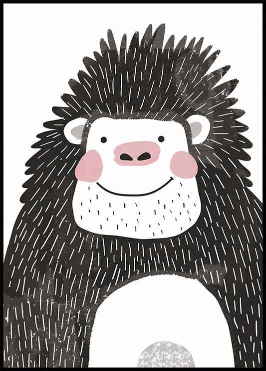 Smiling Gorilla Illustration Poster