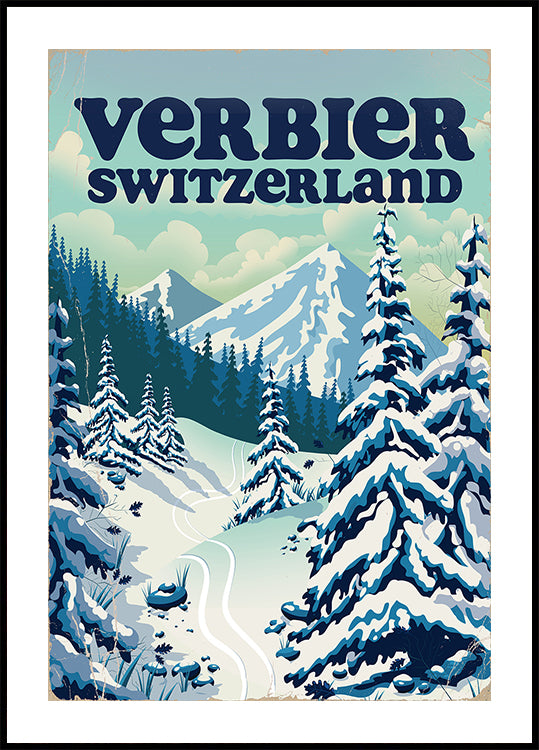 Verbier Switzerland Ski Poster Poster