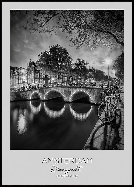 In focus: AMSTERDAM Idyllic nightscape from Keizersgracht Poster