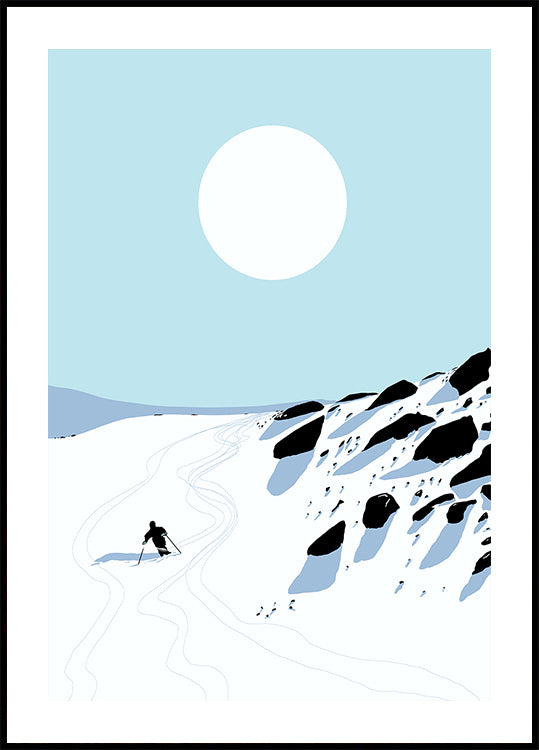 Snowy Mountain Descent Poster