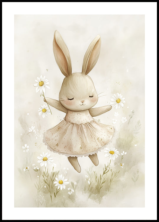 Bunny and Daisies Poster