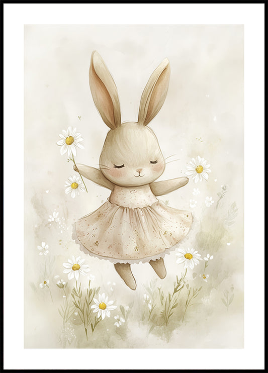 Bunny and Daisies Poster