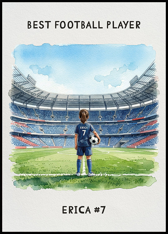 Youth football Girl Personal Poster