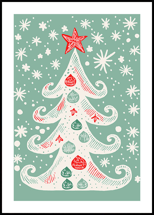 Whimsical Holiday Tree Poster