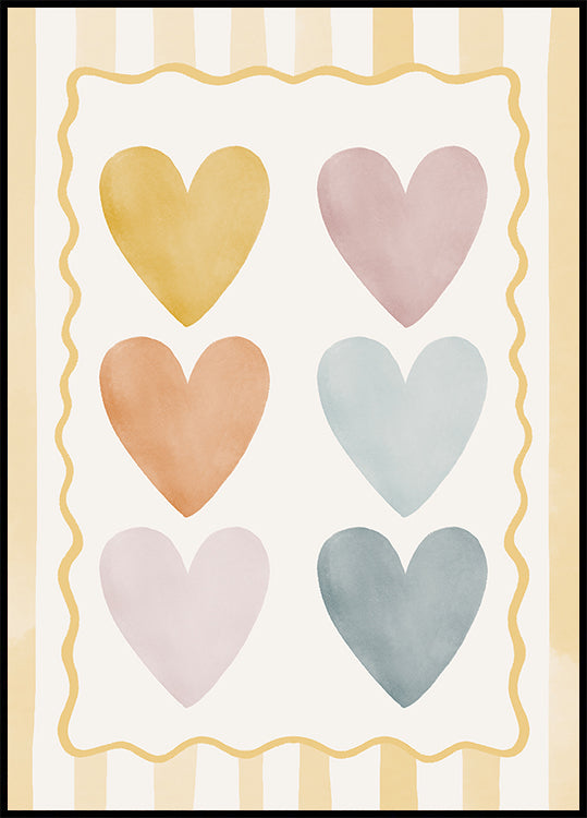 Pastel Hearts Poster