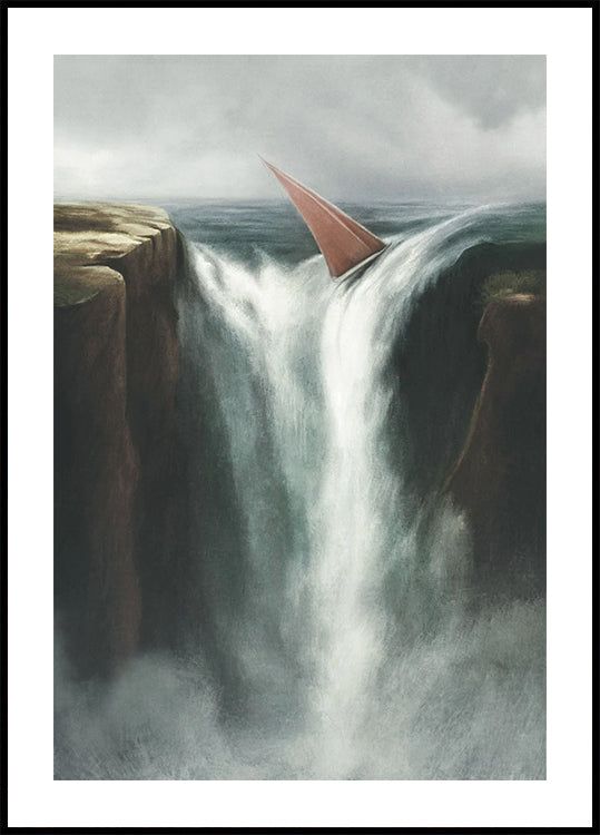 Falling into a Waterfall Poster