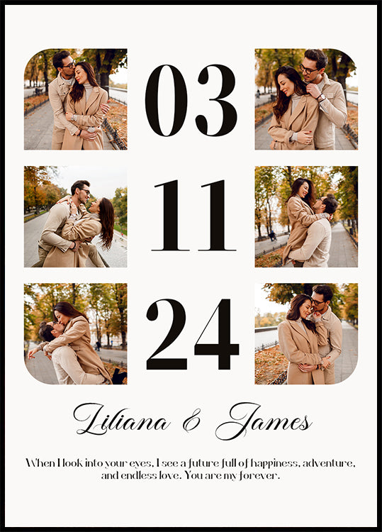 Anniversary Date Personalized Photo Collage Poster