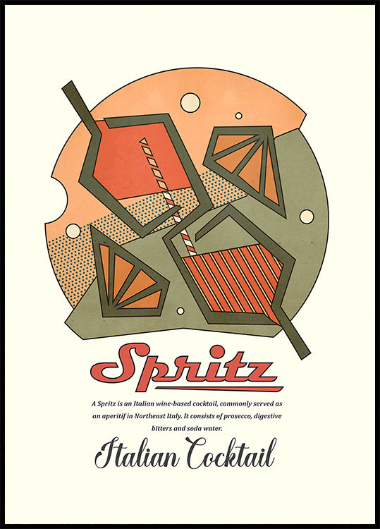 Geometrical spritz print Poster