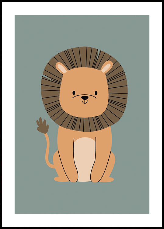 Cute Lion Illustration Poster