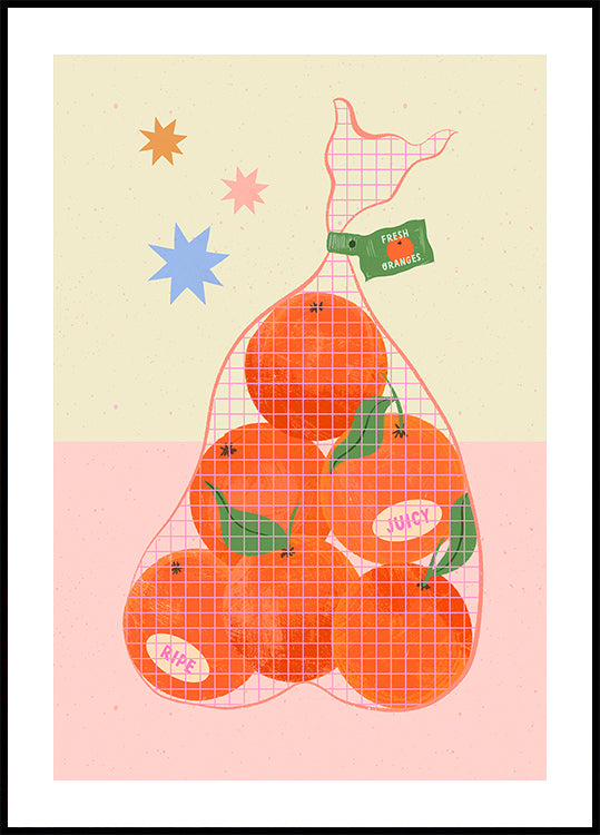 Fresh and Ripe Oranges Poster