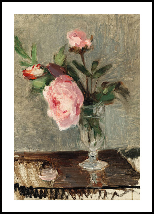 Peonies by Berthe Morisot Poster, Impressionist Floral Still Life Art Poster