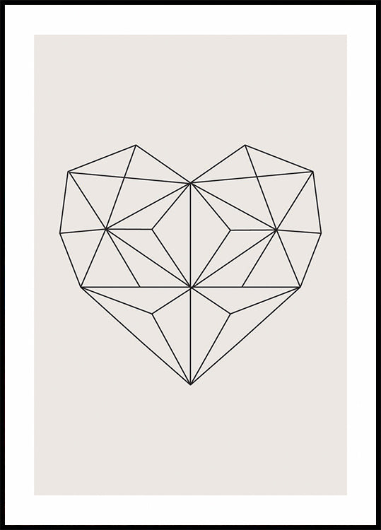 Abstract Geometric Heart Poster