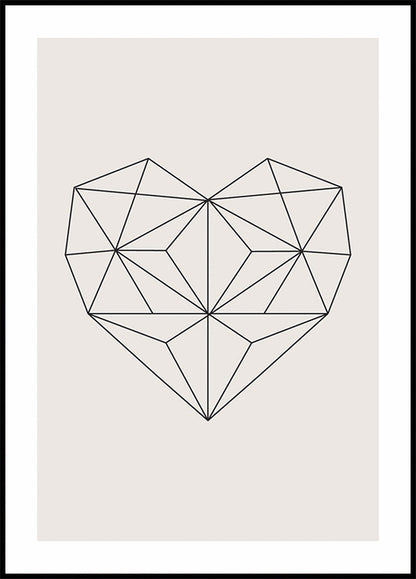 Abstract Geometric Heart Poster