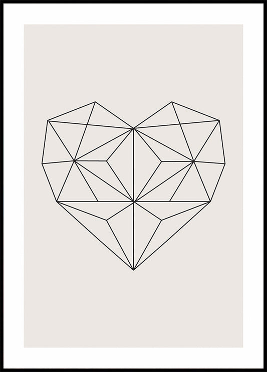 Abstract Geometric Heart Poster