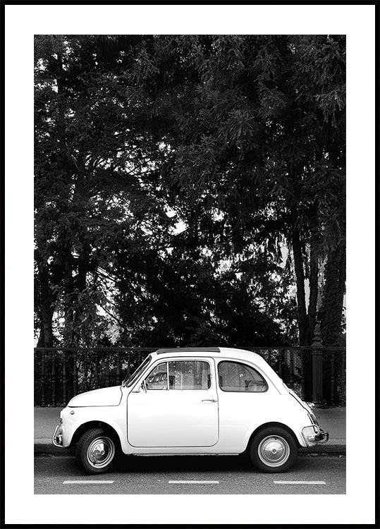 Mini Car B&w Poster