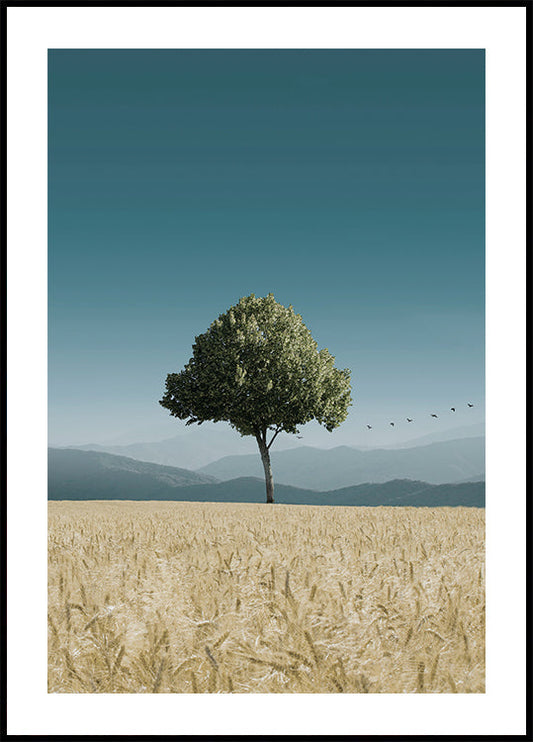 Green Tree In The Field Poster