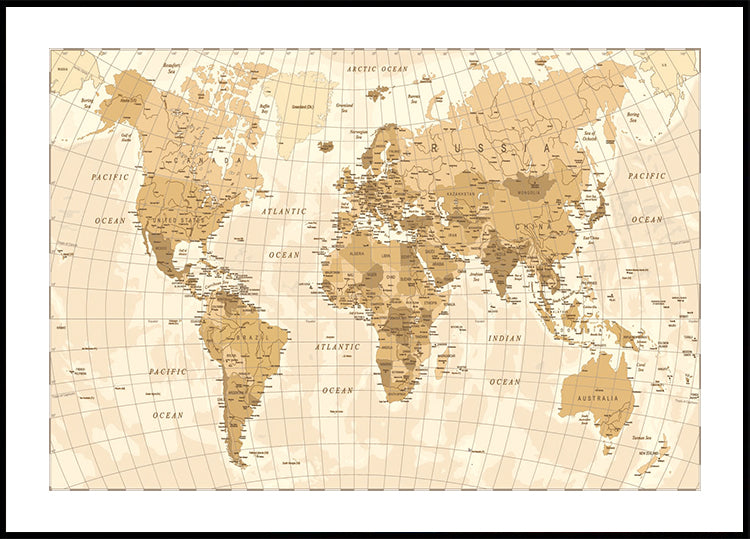 Vintage World Map Poster