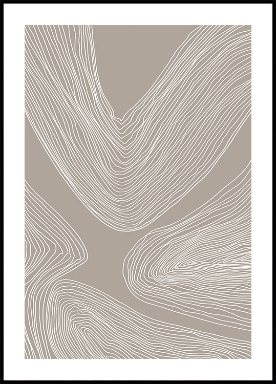 Flowing Contours Line Art Poster