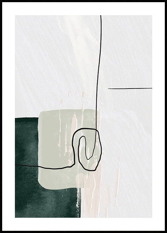 Abstract Shapes in Green-1 Poster