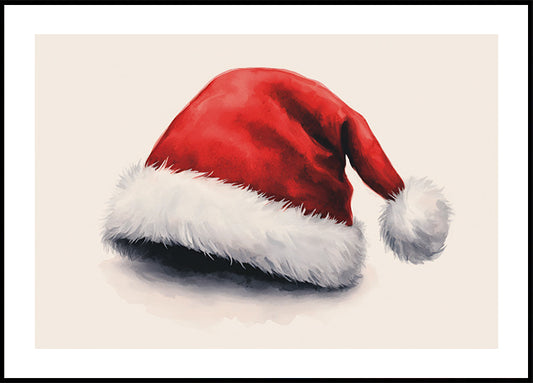 Watercolor Santa Hat Poster