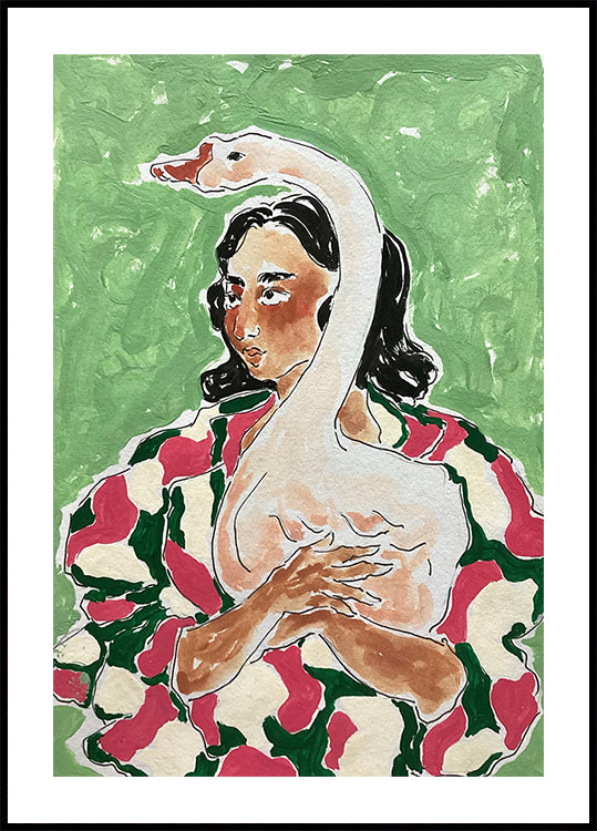 Girl With Duck Poster