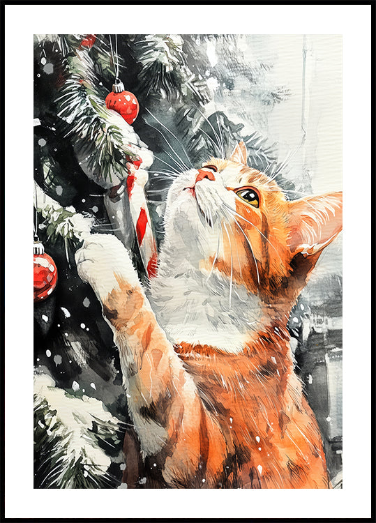 Cats Love the Christmas Tree Poster
