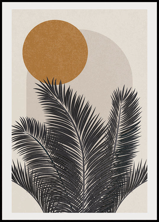 Palm and Sun, Botanical Abstract Poster