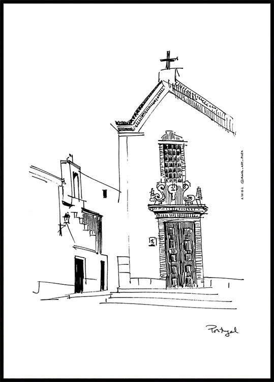 Portugese Town Square Poster