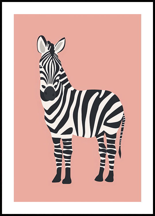 Zebra Illustration Poster
