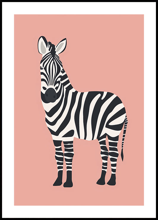 Zebra Illustration Poster