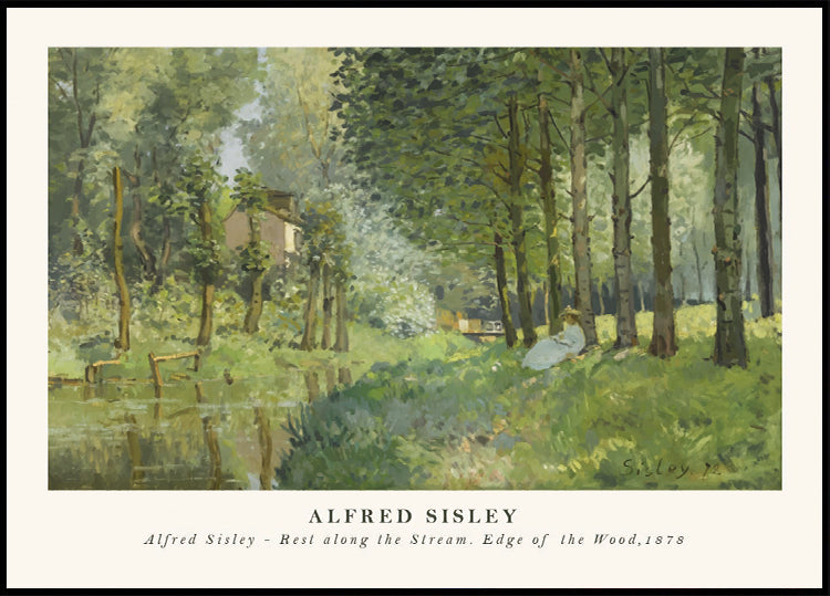Rest Along The Stream Impressionist Forest, Alfred Sisley 1878 Poster