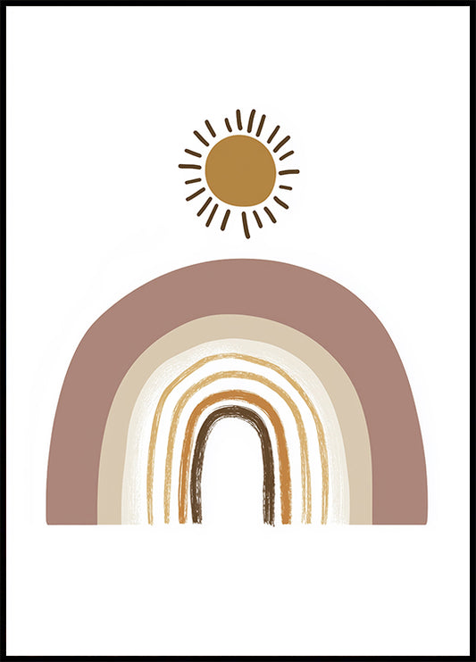 Boho Rainbow and Sun Poster