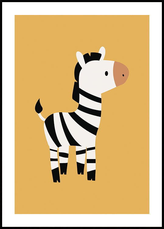 Cute Zebra Illustration Poster