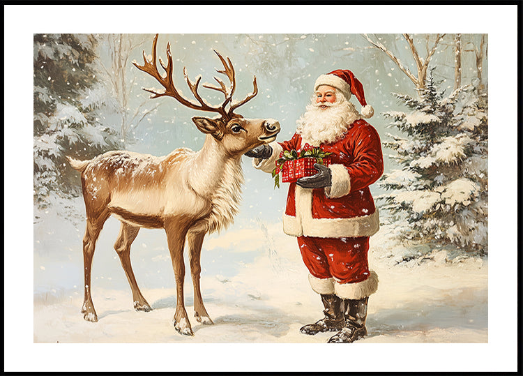 Pictufy Santa and Reindeer Poster