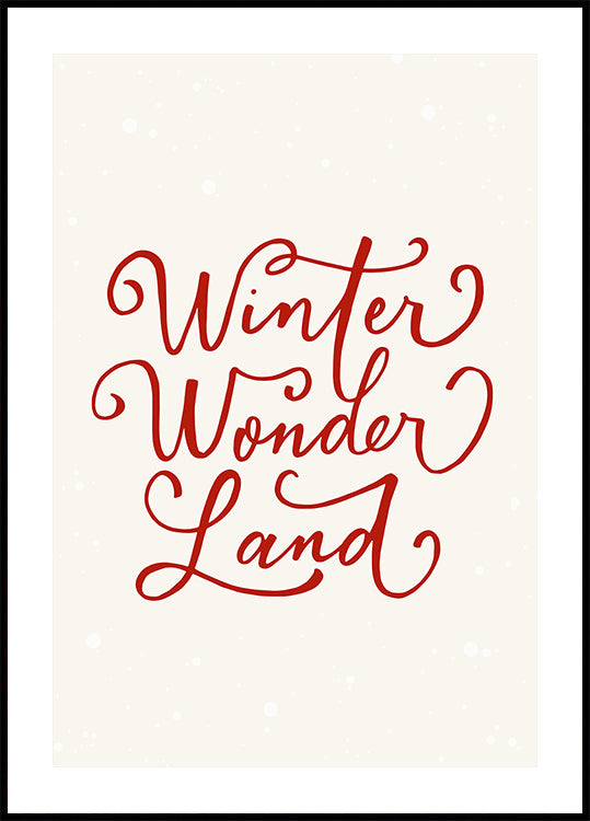 Winter Wonderland Text (green), Christmas Noël Holiday Winter Quote Typography Lettering Poster