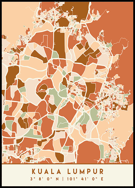 Black Maps Earth Tones 37 Poster