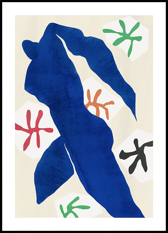 Abstract Blue Figure Poster