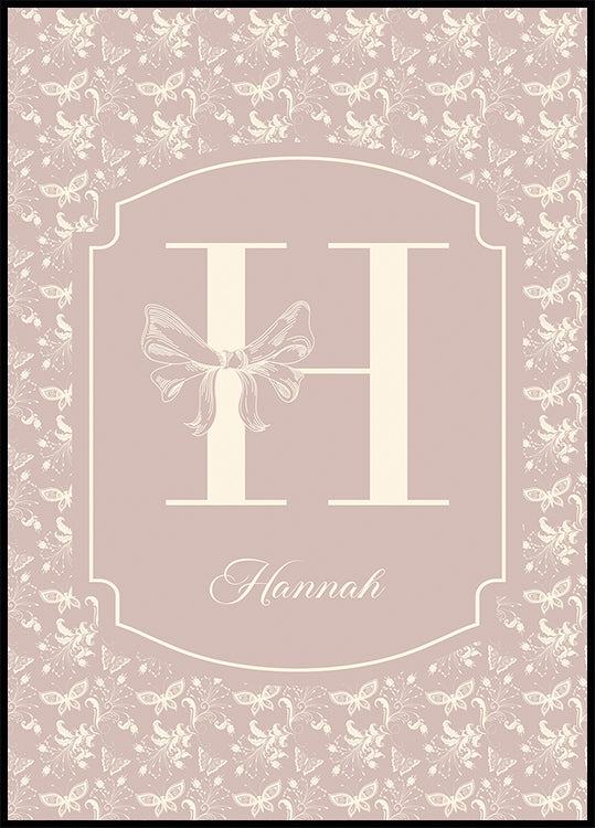 Elegant Baby Name Personal Pink Poster