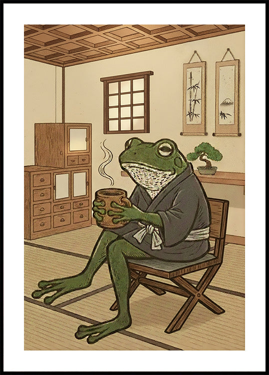 Tea Time Frog Poster
