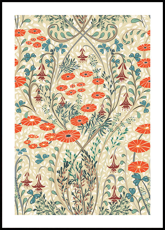 Meadow Scent Vintage Pattern Poster
