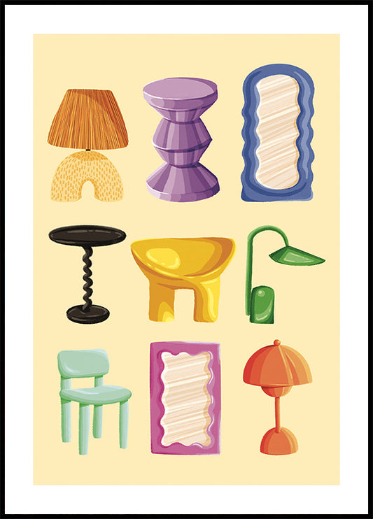 Fashionable Furniture Set Poster