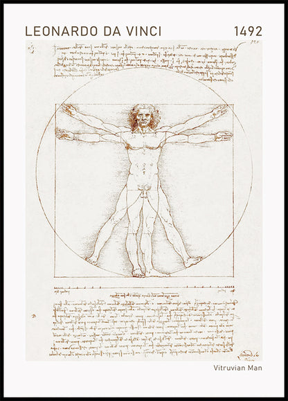 Leonardo da Vinci, Vitruvian Man Poster