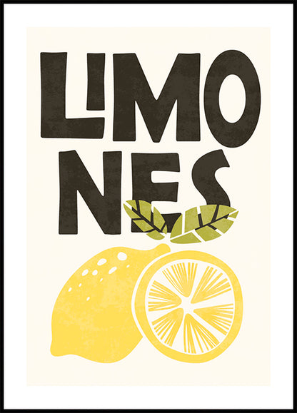 Retro Lemons Illustration Poster