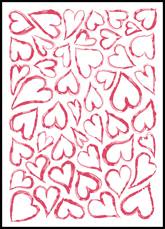 Red Heart Shapes Poster