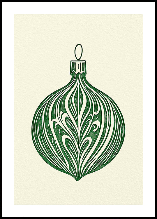 Woodcut Bauble Poster