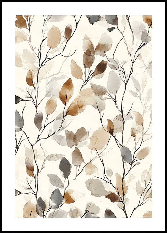 Abstract Watercolor Leaves Poster