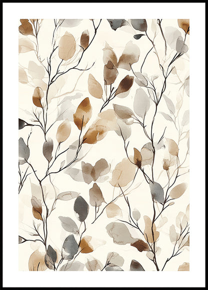 Abstract Watercolor Leaves Poster